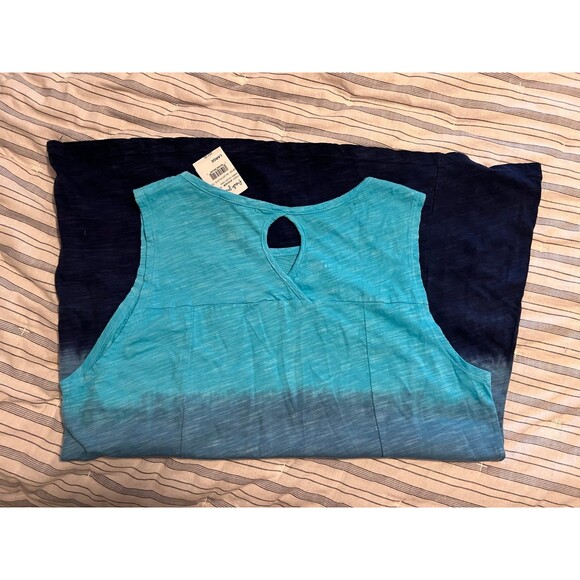 Fresh Produce Blue Colorblock Long Tank Top/Tunic with Keyhole - NWT! Size Large - Picture 9 of 9